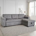 Omniya Corner Sofa Bed - Grey Fabric - Pull Out