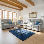 Stanley Manual Recliner Sofa Set - Grey Fabric - 3+2+1 Seater