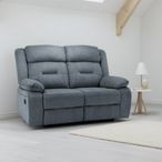 Novie Manual Recliner Sofa - Grey Fabric - 2 Seater