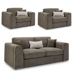 Naples Sofa Set - Mocha Fabric - 3+1+1 Seater