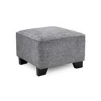 Nebraska Footstool - Slate Grey Fabric
