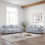 Azzuro Sofa Set - Grey Velvet Fabric - 3+2 Seater