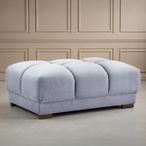 Azzuro Footstool - Grey Velvet Fabric