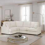 Funk Corner Sofa - Beige Fabric - RHF