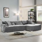 Modena Corner Sofa - Charcoal Fabric - RHF