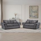 Wilcot Sofa Set - Grey Fabric - 3+2 Seater