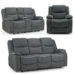 Harald Electric Recliner Sofa Set - Grey Fabric - 3+2+1 Seater