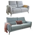 Sorrento Electric Recliner Sofa Set - Grey Fabric - 3+2 Seater