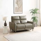 Brooke Electric Recliner Sofa - Taupe Leather - 2 Seater