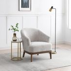 Ella Tub Chair - Leto Woven Chenille Natural Fabric