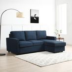 Myles Sofa Bed - Themis Blue Soft Weave Fabric - Corner