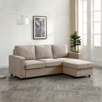 Myles Sofa Bed - Typhon Natural Weave Fabric - Corner