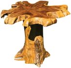 Teak Root Side Table - Mushroom
