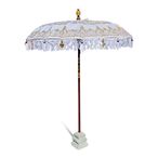 Bali Sun Parasol - Cloud White and Gold