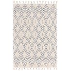Natural Weaves Rug - Nepal - Cream and Blue - Diamond - Sizes Available