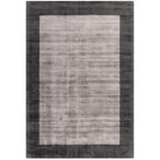 Contemporary Plain Blade Rug - Border 04 - Charcoal Silver - Sizes Available