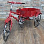 Garden Decor - Tricycle - Red - Metal