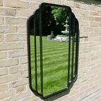 Garden Mirror - Victorian Style - Black Metal - Garden