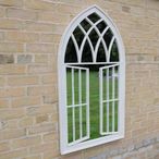 Garden Mirror - Arch - White Metal - Garden - Window