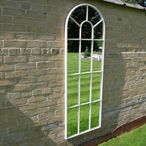 Garden Mirror - Arch - White Metal - Large - Garden