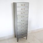 Tallboy Chest - 3 Drawer - Grey Metal - Industrial