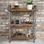 Shelves - Black Metal Pipe - 3 Wooden Shelves
