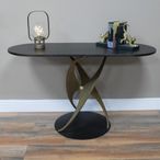 Side Table - Black Metal - Oval