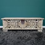 Storage Bench - Carved Mango Wood