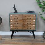 Storage Cabinet - Wood and Metal - Multi Drawer