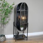 Display Cabinet - Industrial - Black Metal and Glass - Arched - 1 Door