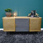 Sideboard - 3 Door - Low - Gold Metal - 118cm