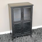 Display Cabinet - 4 Door - Black Metal and Glass - Industrial