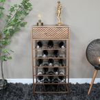 Bar Cabinet - Copper Metal - 1 Drawer