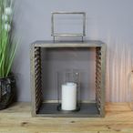 Fir Wood and Metal Lantern - Large - Set of 2