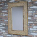 Wall Mirror - Rectangular - Acacia Wood and Rattan Frame