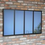 Wall Mirror - Industrial - Black Metal - Wide - Large - 4 Panel