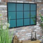 Wall Mirror - Rectangular - Black - Metal