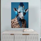 Giraffe with Headphone Tempered Glass Wall Art