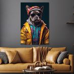 Bull Dog Tempered Glass Wall Art