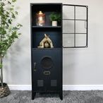 Display Cabinet - 2 Door - Black - Industrial - Metal