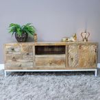 TV Unit - Carved Mango Wood - Storage