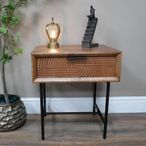 Bedside Table - 1 Drawer - Fir Wood