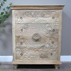 Chest - Carved Mango Wood - 4 Drawer