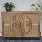 Sideboard - Mango Wood and Rattan - 2 Door - Small - 114cm
