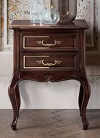 Verdi Bedside Table - 2 Drawer - Walnut - French Style