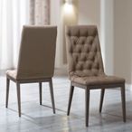 Platinum Dining Chair - Silver - Nabuk Upholstered - Capitonne