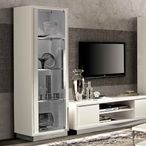 Roma Vitrine - 1 Door - LHF - Slim - White