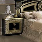 Aida Bedside Cabinet - 2 Drawer - Black and Gold