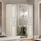Aida Wardrobe - 4 Door - with Mirror - White