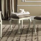 Nostalgia Dressing Stool - Padded - Leather - Bianco Antico